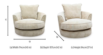 'Legend' Kingston Beige Fabric Swivel Chair – view 6