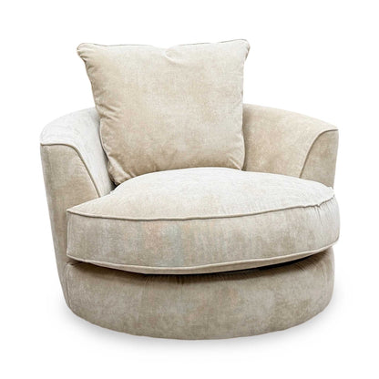 'Legend' Kingston Beige Fabric Swivel Chair