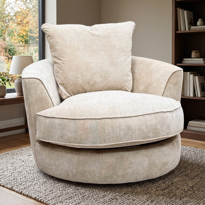 'Legend' Kingston Beige Fabric Swivel Chair – view 2