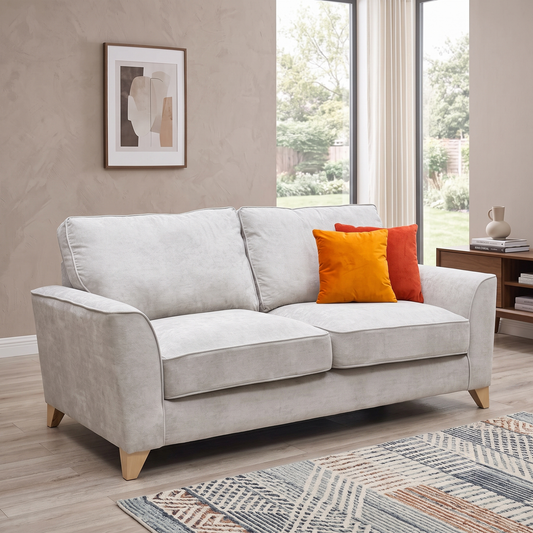 ‘Legend’ Kingston Silver Fabric Classic Back 3 Seater Sofa – view 2