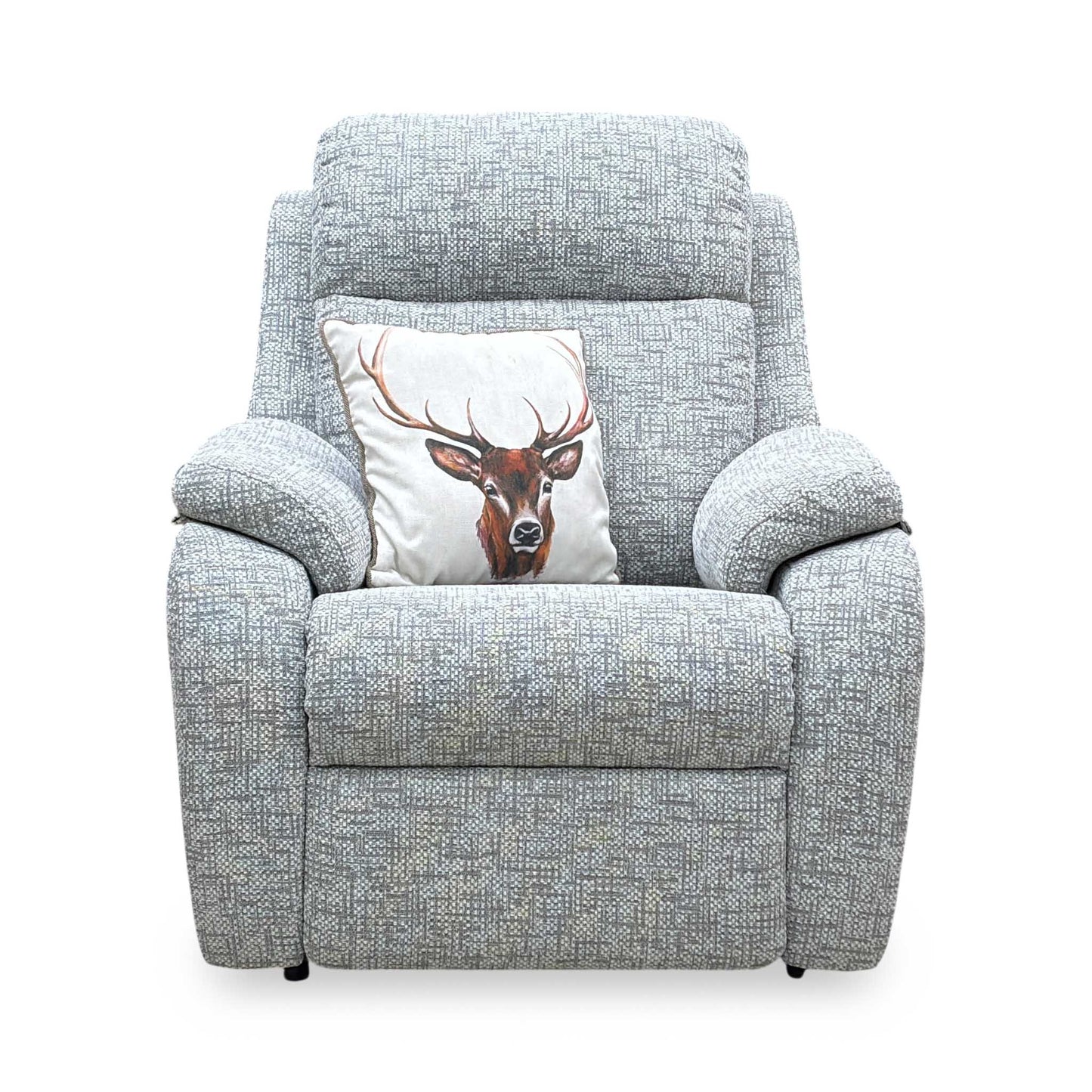G Plan ‘Kingsbury’ B076 Mirage Powder Grey Fabric Power Recliner Armchair – view 6