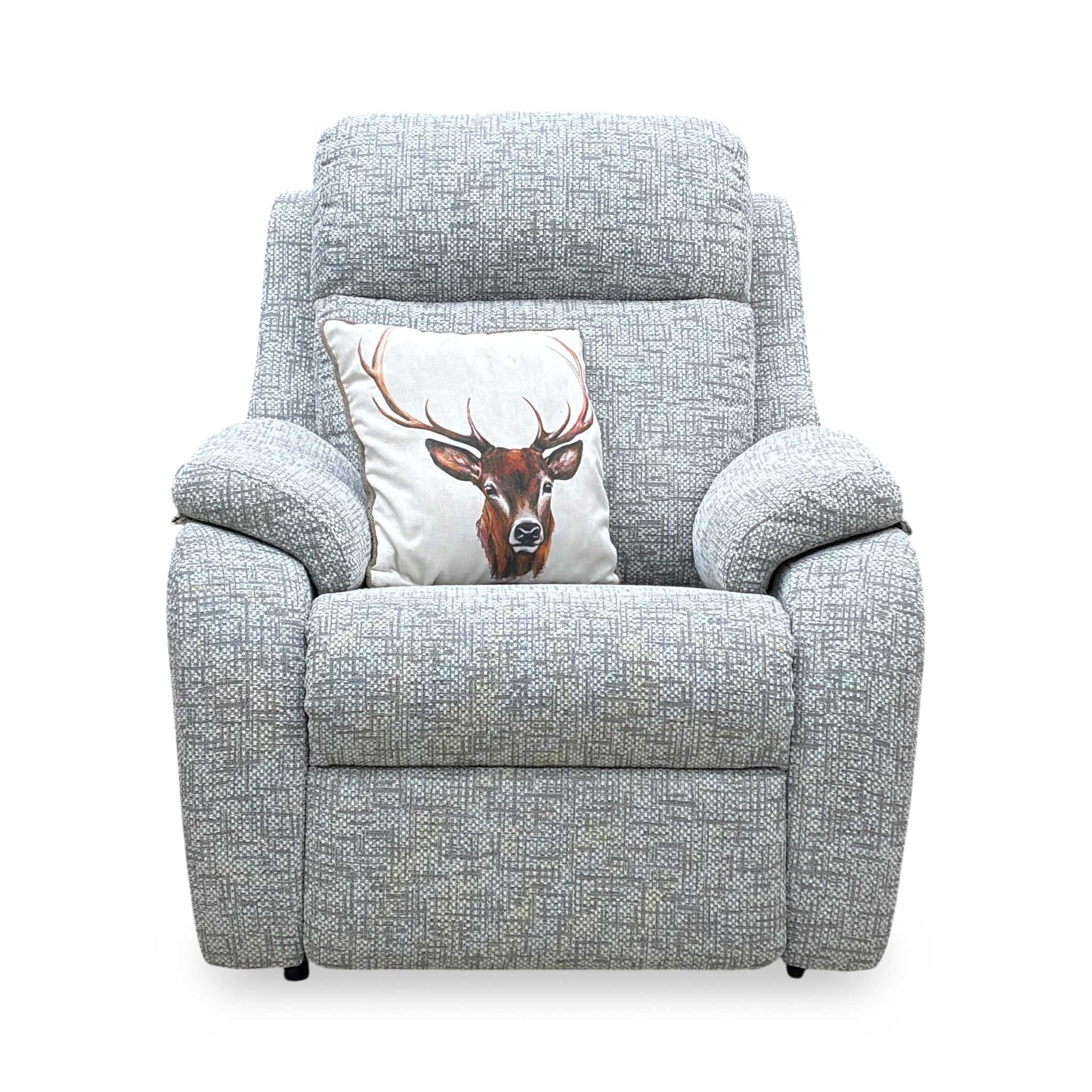 G Plan ‘Kingsbury’ B076 Mirage Powder Grey Fabric Power Recliner Armchair – view 6