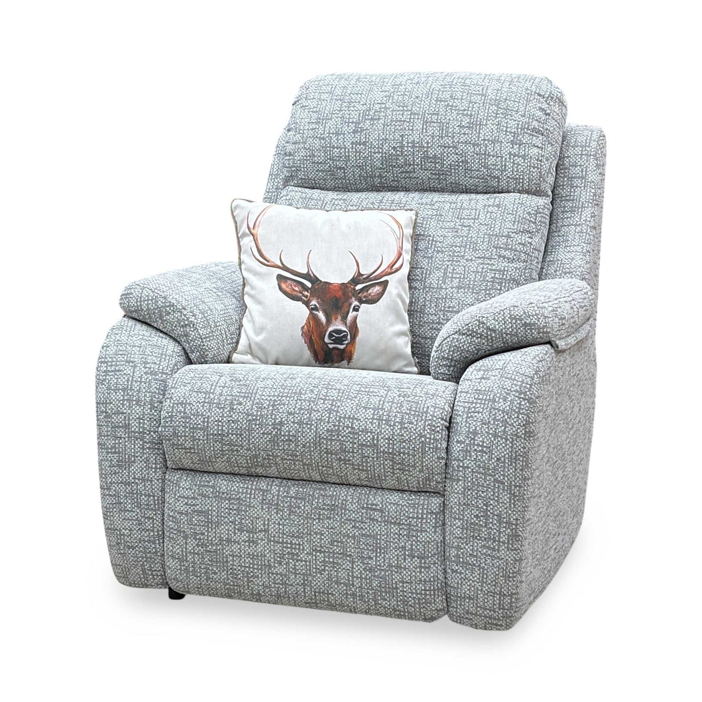 G Plan ‘Kingsbury’ B076 Mirage Powder Grey Fabric Power Recliner Armchair – view 7