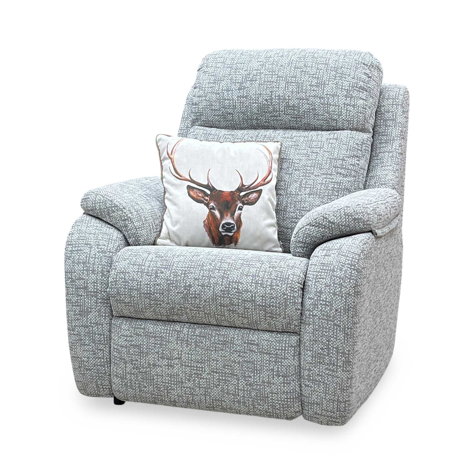G Plan ‘Kingsbury’ B076 Mirage Powder Grey Fabric Power Recliner Armchair – view 7