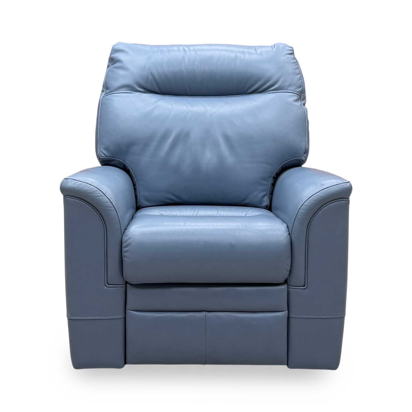Parker Knoll ‘Hudson 23’ Roma Storm Blue Leather Power Recliner Chair with Power Headrest and Power Lumbar