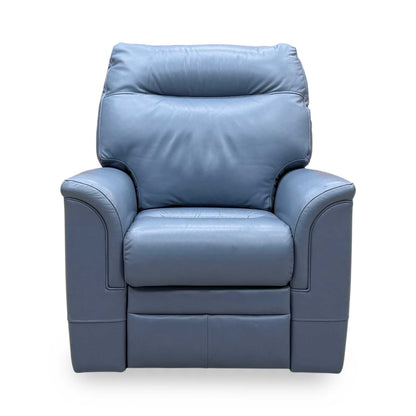 Parker Knoll ‘Hudson 23’ Roma Storm Blue Leather Power Recliner Chair with Power Headrest and Power Lumbar