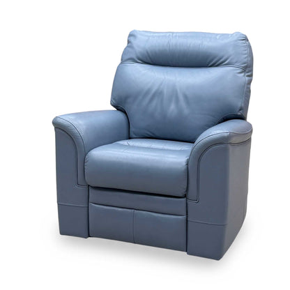 Parker Knoll ‘Hudson 23’ Roma Storm Blue Leather Power Recliner Chair with Power Headrest and Power Lumbar
