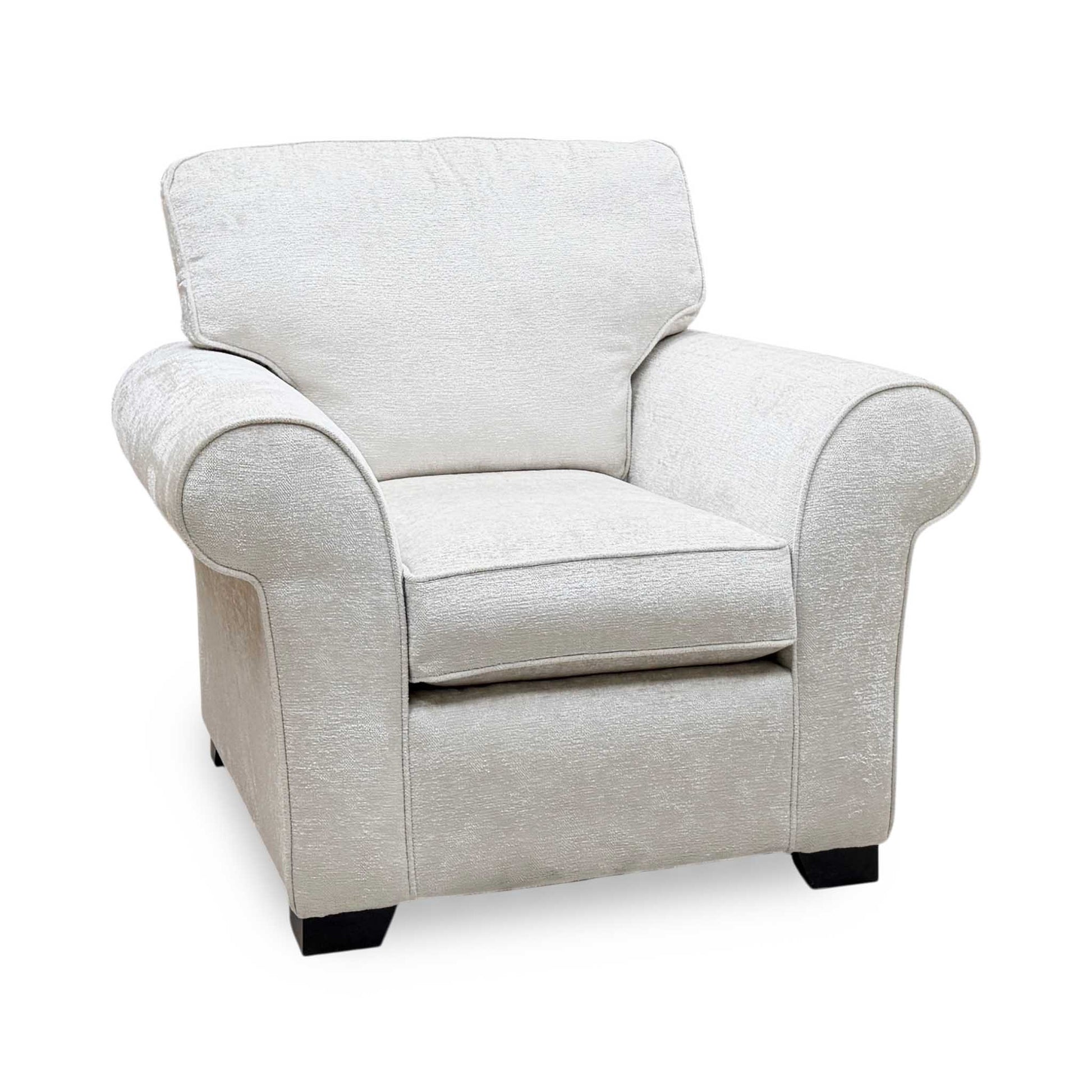 ‘Hedingham’ Fossil Debden Ivory Plain Fabric Armchair