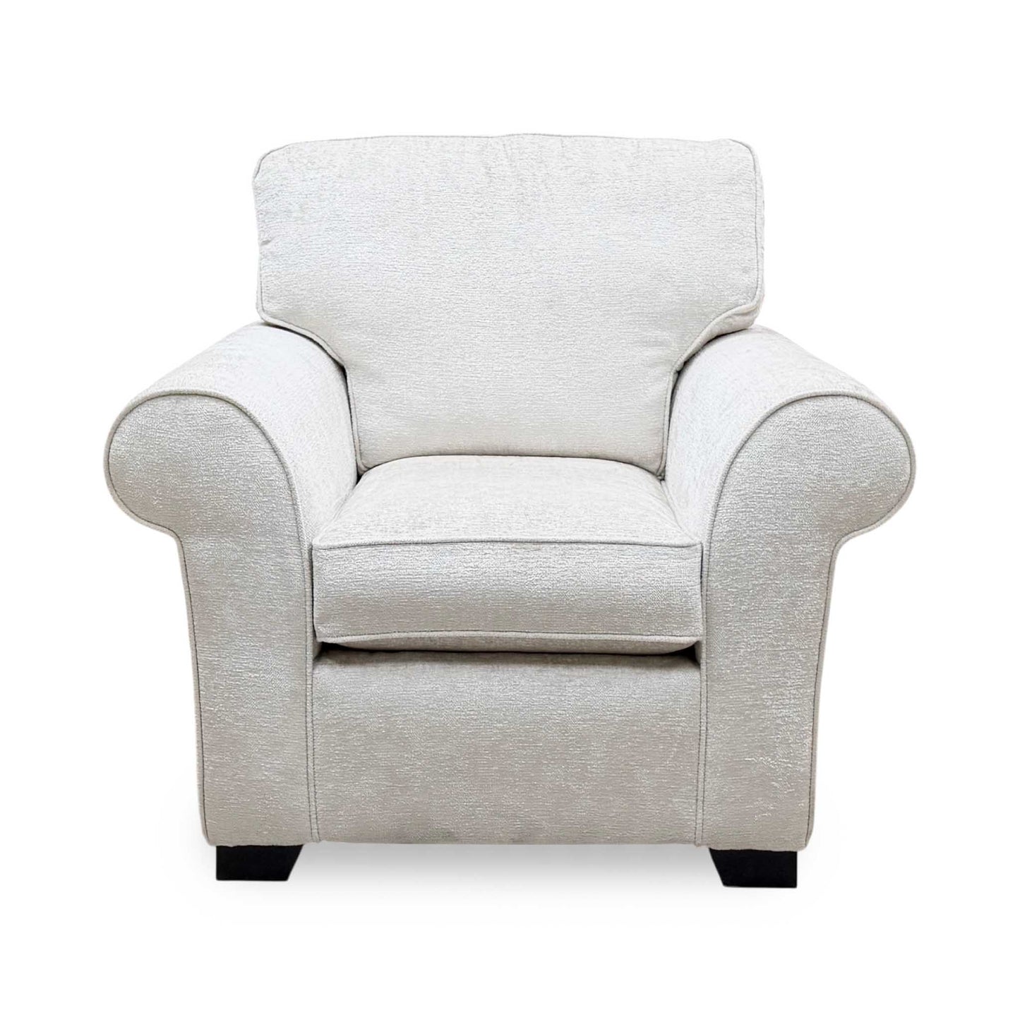 ‘Hedingham’ Fossil Debden Ivory Plain Fabric Armchair – view 4