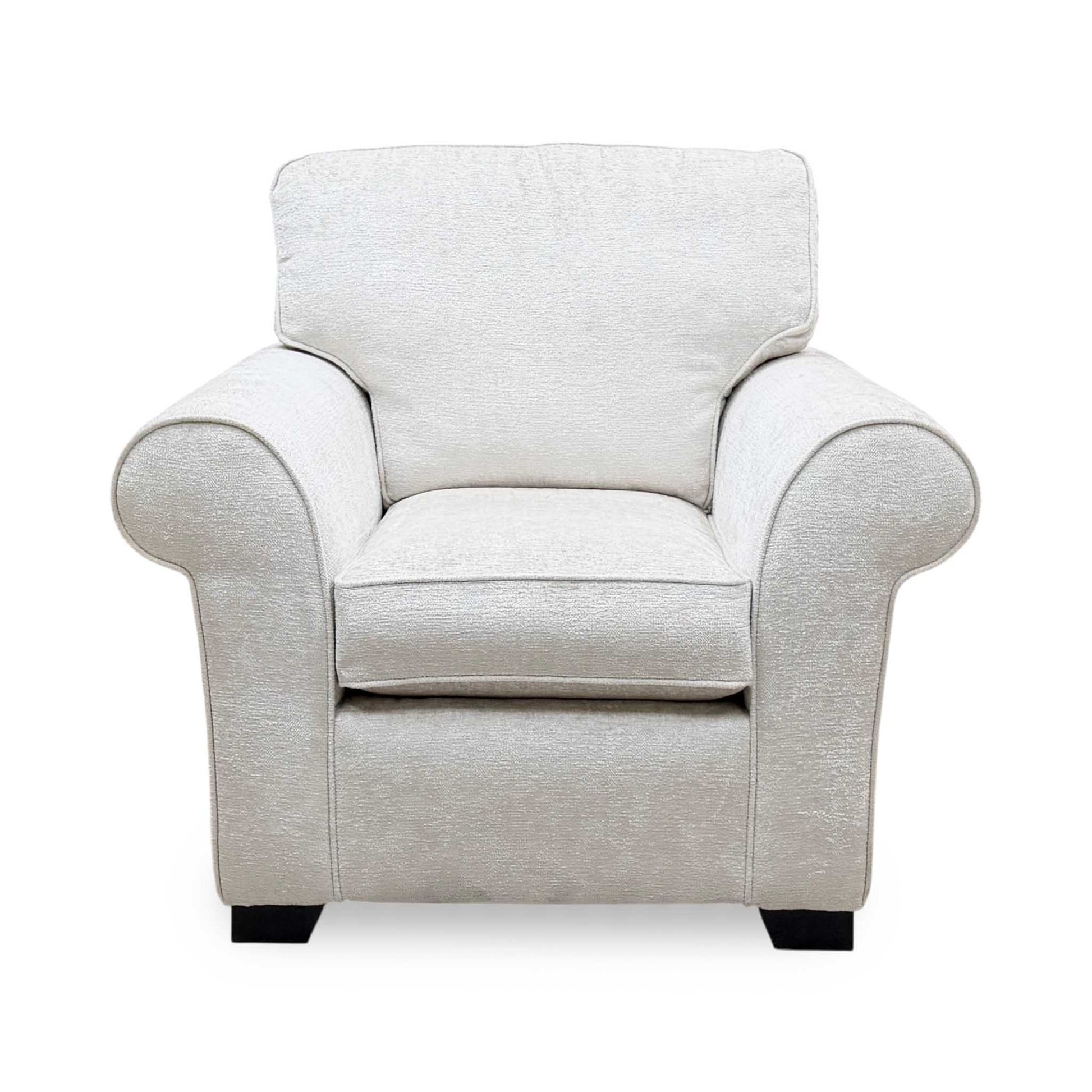 ‘Hedingham’ Fossil Debden Ivory Plain Fabric Armchair – view 4