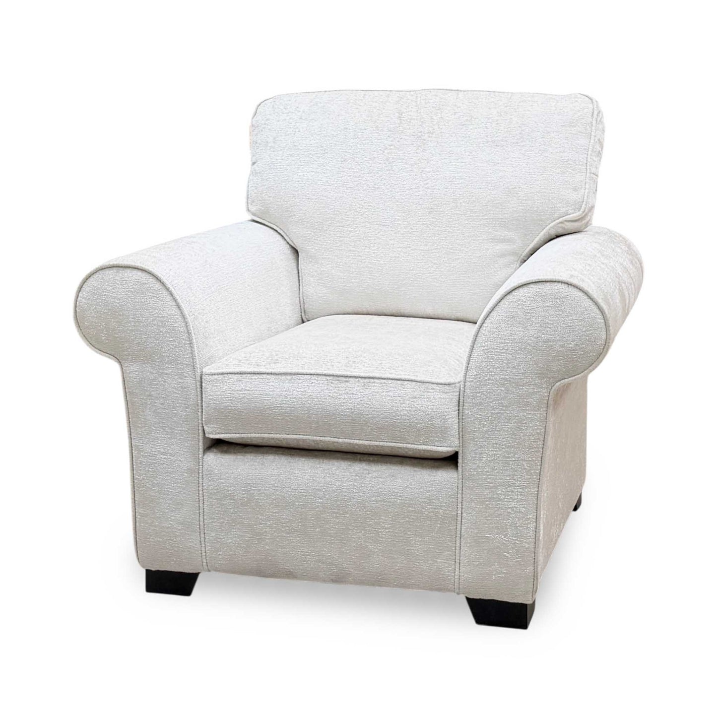 ‘Hedingham’ Fossil Debden Ivory Plain Fabric Armchair – view 5