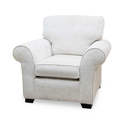 ‘Hedingham’ Fossil Debden Ivory Plain Fabric Armchair – view 5