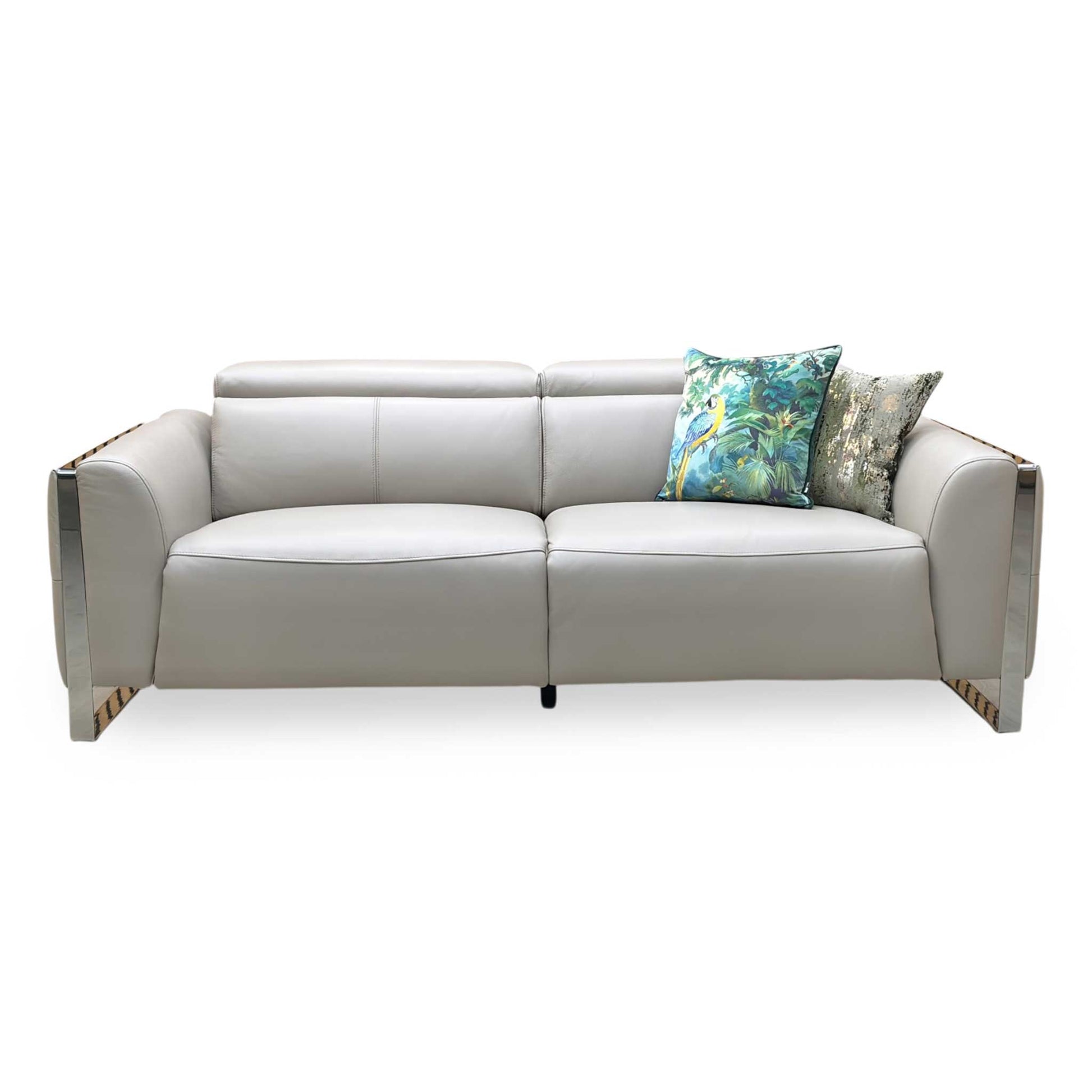 ‘Gisella’ Cat-40_08 Oyster Leather 3 Seater Sofa – view 5