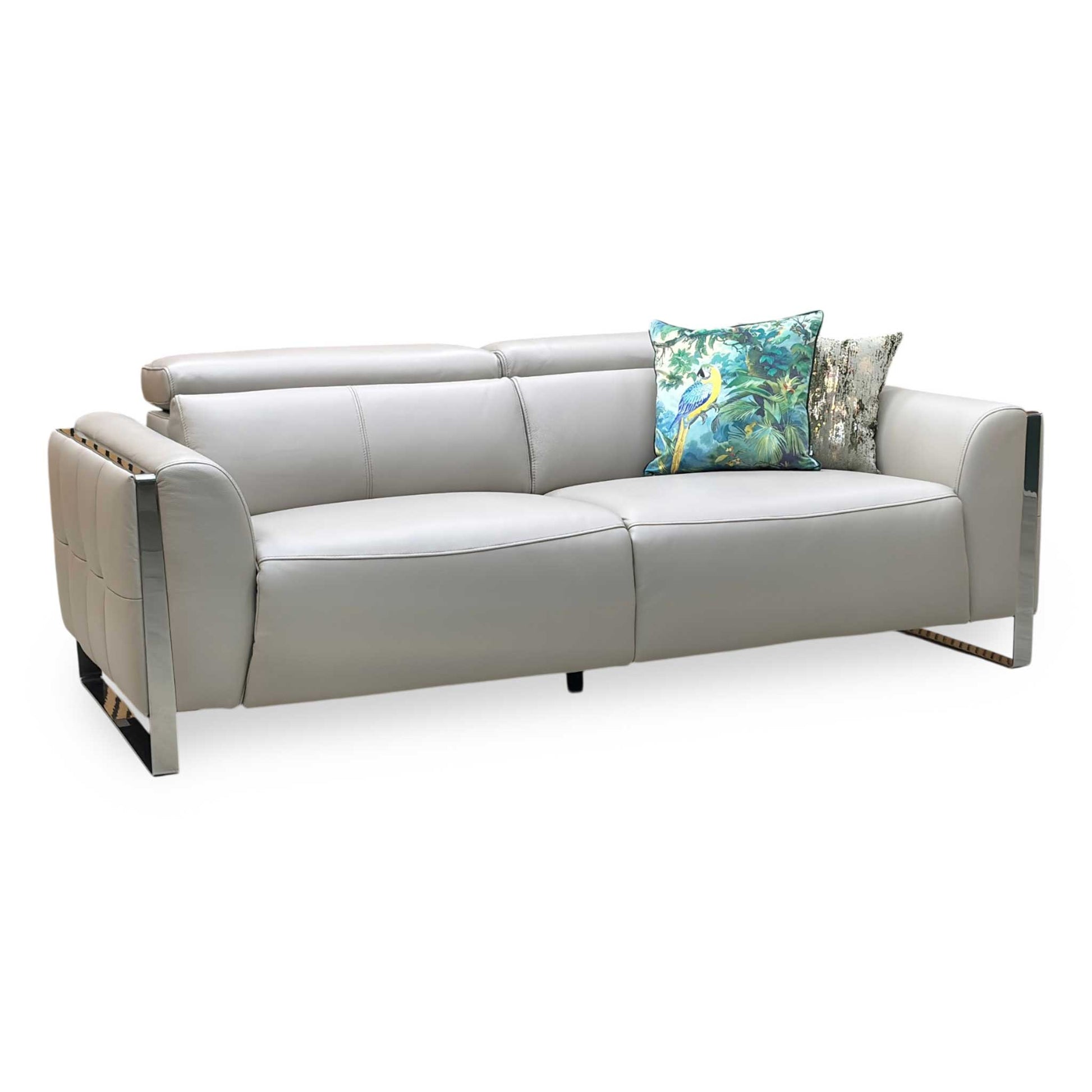 ‘Gisella’ Cat-40_08 Oyster Leather 3 Seater Sofa