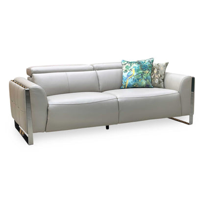 ‘Gisella’ Cat-40_08 Oyster Leather 3 Seater Sofa
