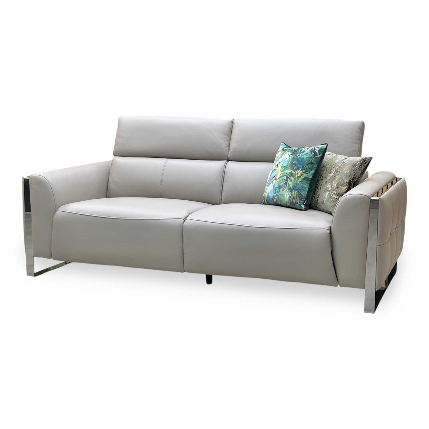 ‘Gisella’ Cat-40_08 Oyster Leather 3 Seater Sofa – view 4