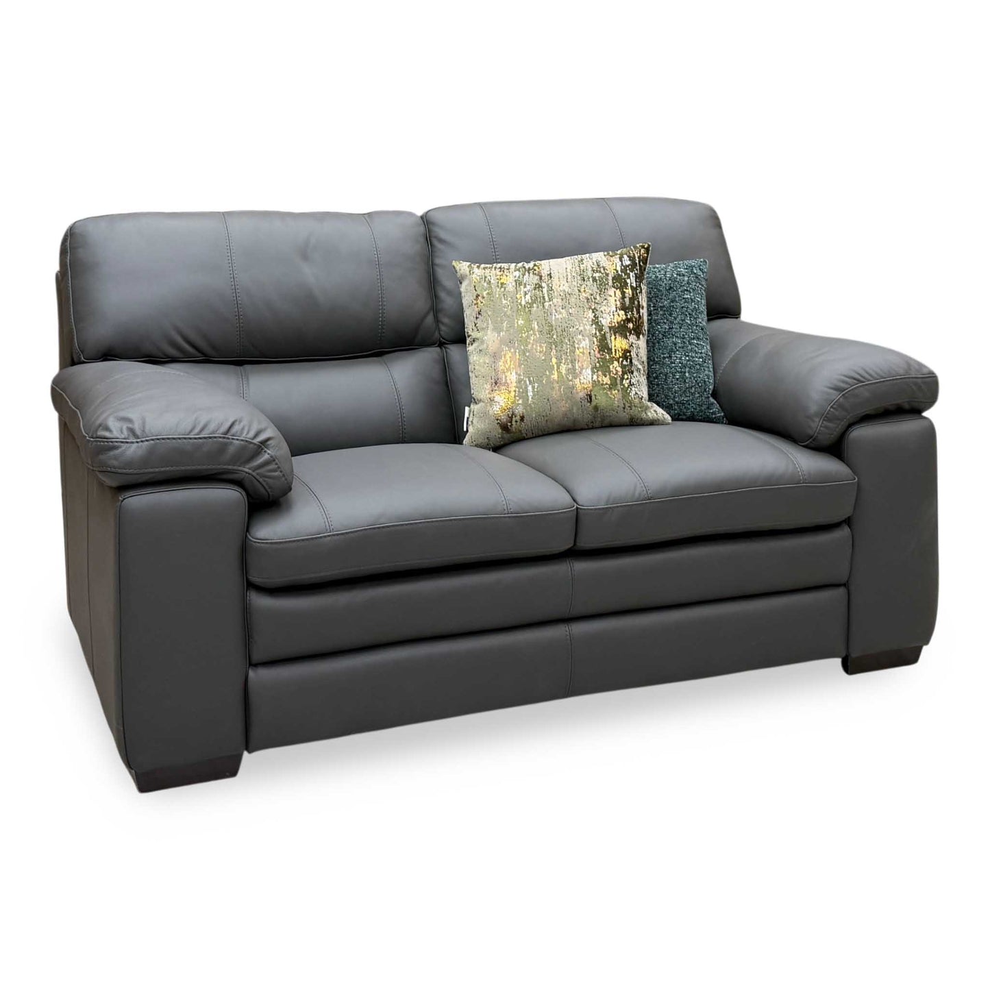 World of Leather ‘Cozee’ Nw-517e Shale Grey Pure Premium Leather 2 Seater Sofa