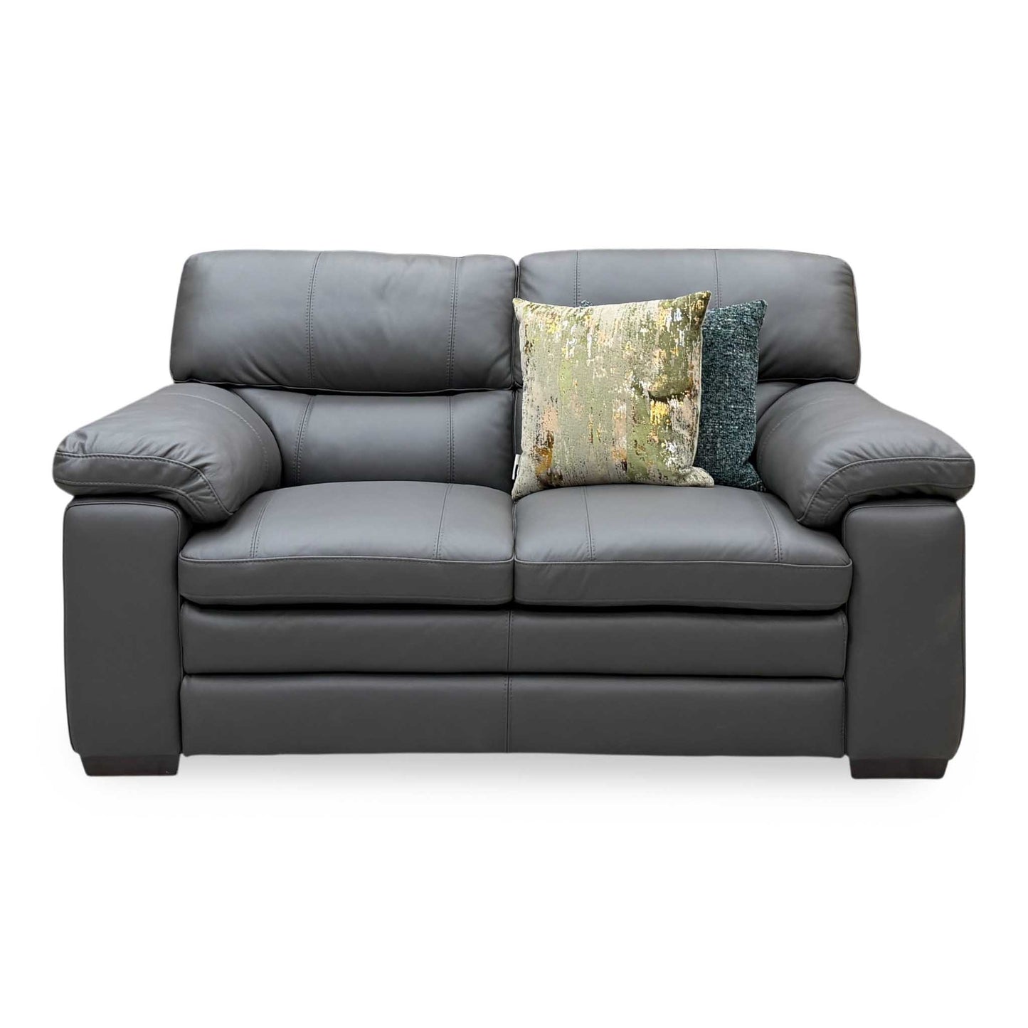 World of Leather ‘Cozee’ Nw-517e Shale Grey Pure Premium Leather 2 Seater Sofa – view 4