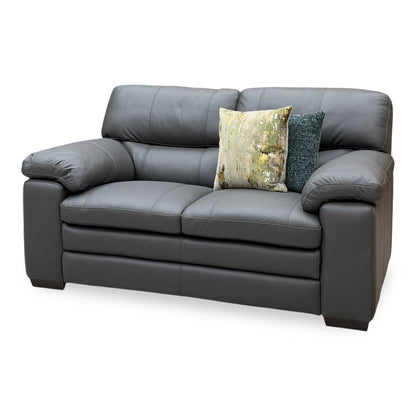 World of Leather ‘Cozee’ Nw-517e Shale Grey Pure Premium Leather 2 Seater Sofa – view 3