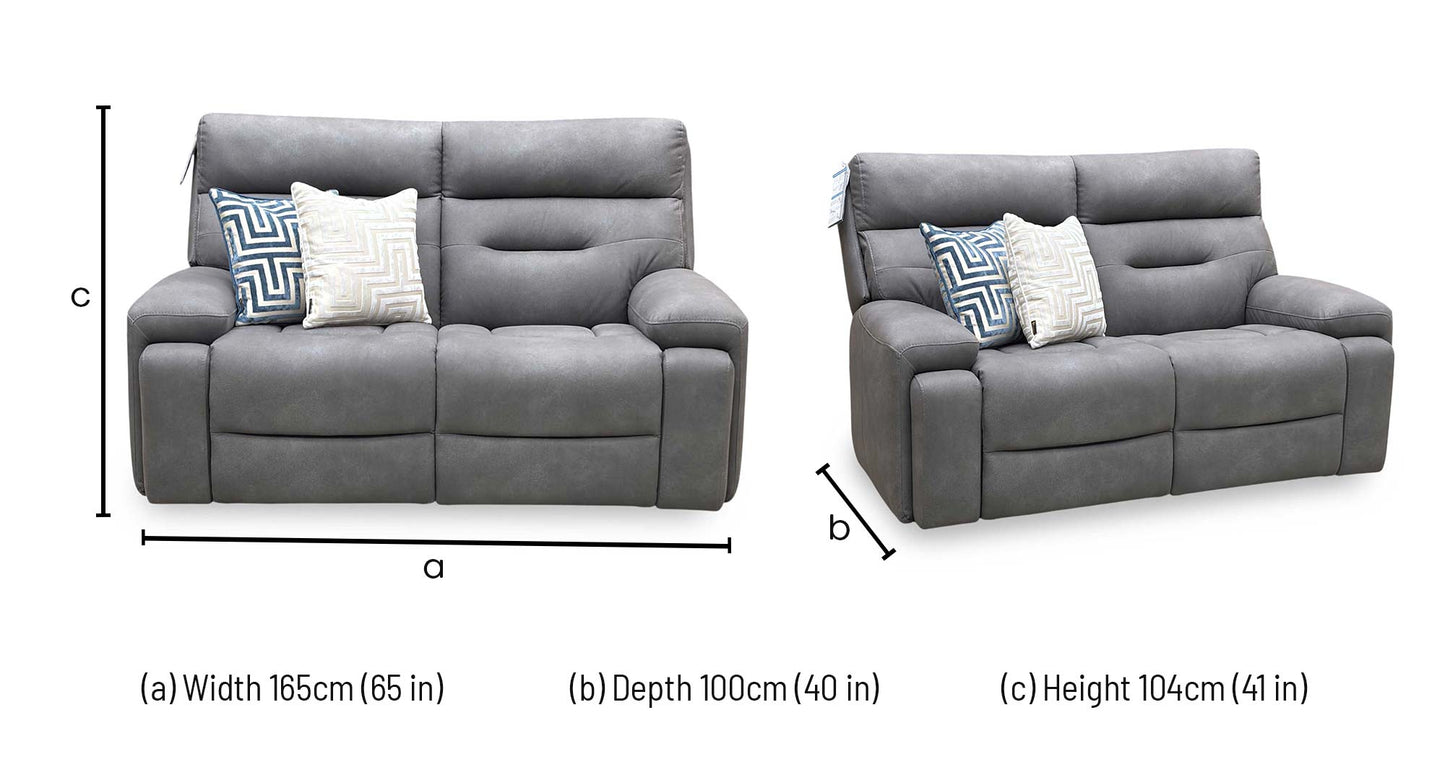 ‘Cinemax' Nappa Grey Velvet Fabric 2 Seater Sofa – view 7
