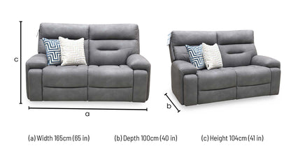 ‘Cinemax' Nappa Grey Velvet Fabric 2 Seater Sofa – view 7