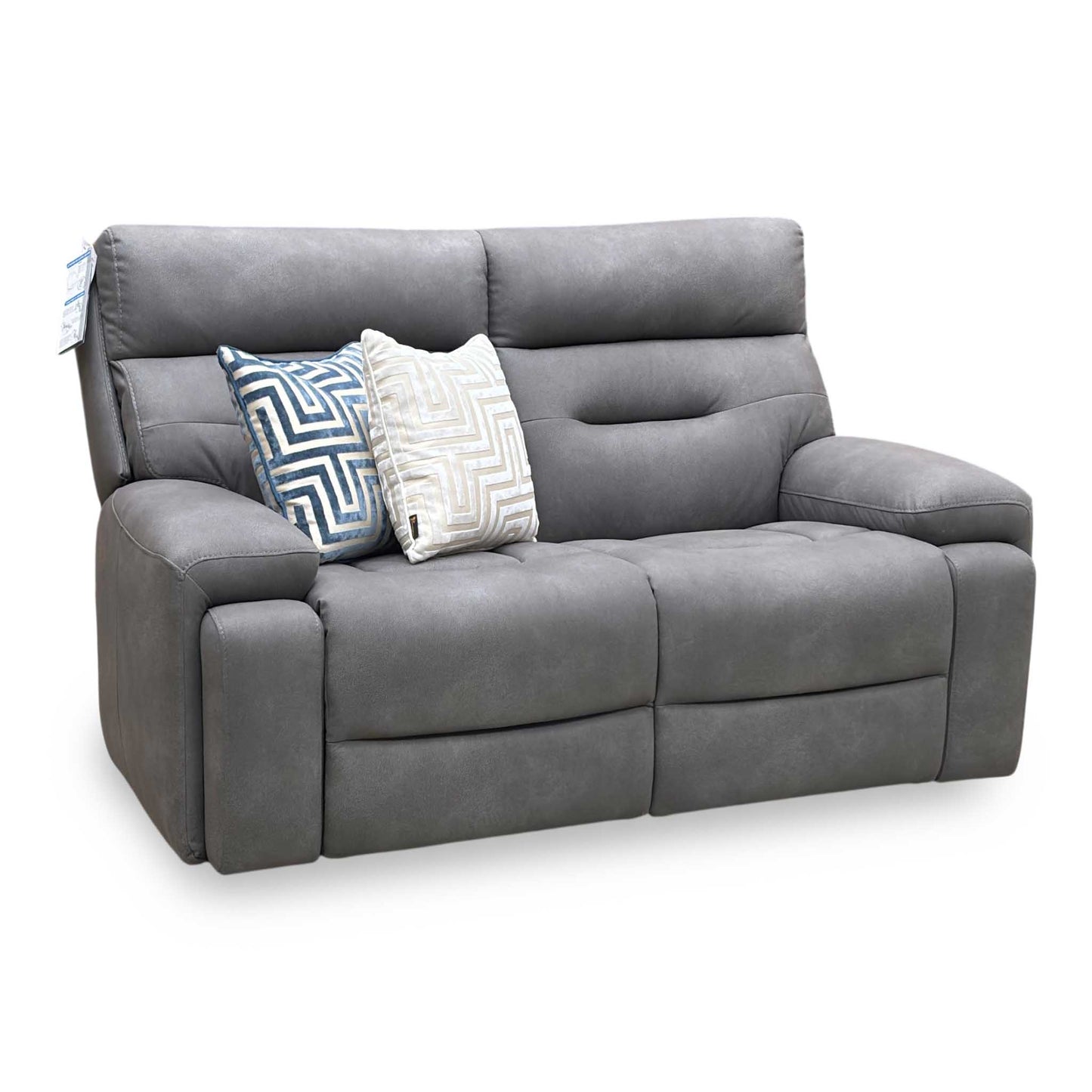 ‘Cinemax' Nappa Grey Velvet Fabric 2 Seater Sofa