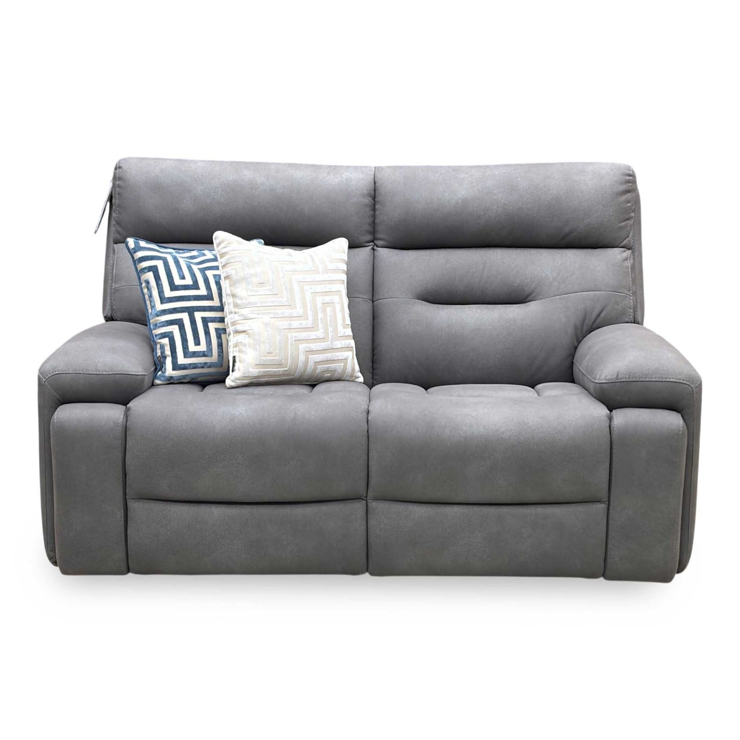 ‘Cinemax' Nappa Grey Velvet Fabric 2 Seater Sofa – view 4