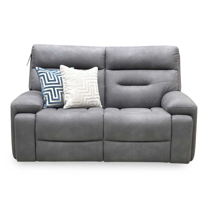‘Cinemax' Nappa Grey Velvet Fabric 2 Seater Sofa – view 4