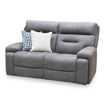 ‘Cinemax' Nappa Grey Velvet Fabric 2 Seater Sofa – view 5