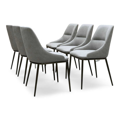 ‘Camino’ Taupe Faux Leather Set of 6 Dining Chairs