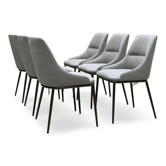 ‘Camino’ Taupe Faux Leather Set of 6 Dining Chairs
