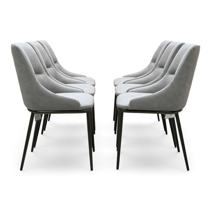 ‘Camino’ Taupe Faux Leather Set of 6 Dining Chairs