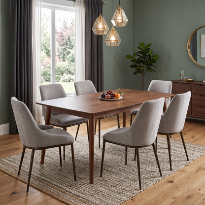 ‘Camino’ Taupe Faux Leather Set of 6 Dining Chairs