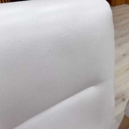 ‘Lewis’ Light Grey Set of 2 Roll Back Faux Leather Dining Chairs