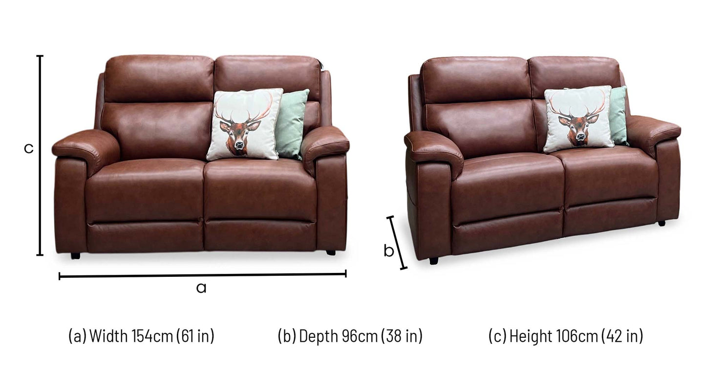 ‘Raven’ Montana Butterscotch Brown Cat-60/07 Leather Static 2 Seater Sofa