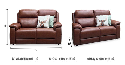 ‘Raven’ Montana Butterscotch Brown Cat-60/07 Leather Static 2 Seater Sofa