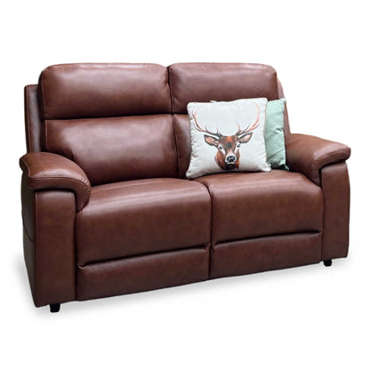 ‘Raven’ Montana Butterscotch Brown Cat-60/07 Leather Static 2 Seater Sofa