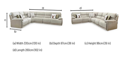 ‘Link’ Taupe Velvet Fabric Large Corner Sofa + Armless Unit