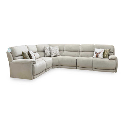 ‘Link’ Taupe Velvet Fabric Large Corner Sofa + Armless Unit