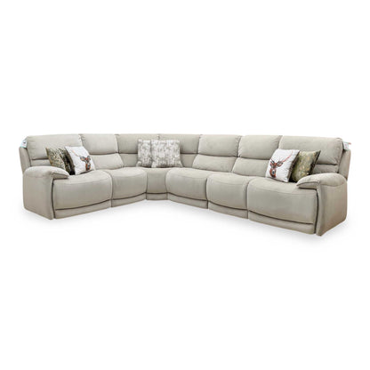 ‘Link’ Taupe Velvet Fabric Large Corner Sofa + Armless Unit