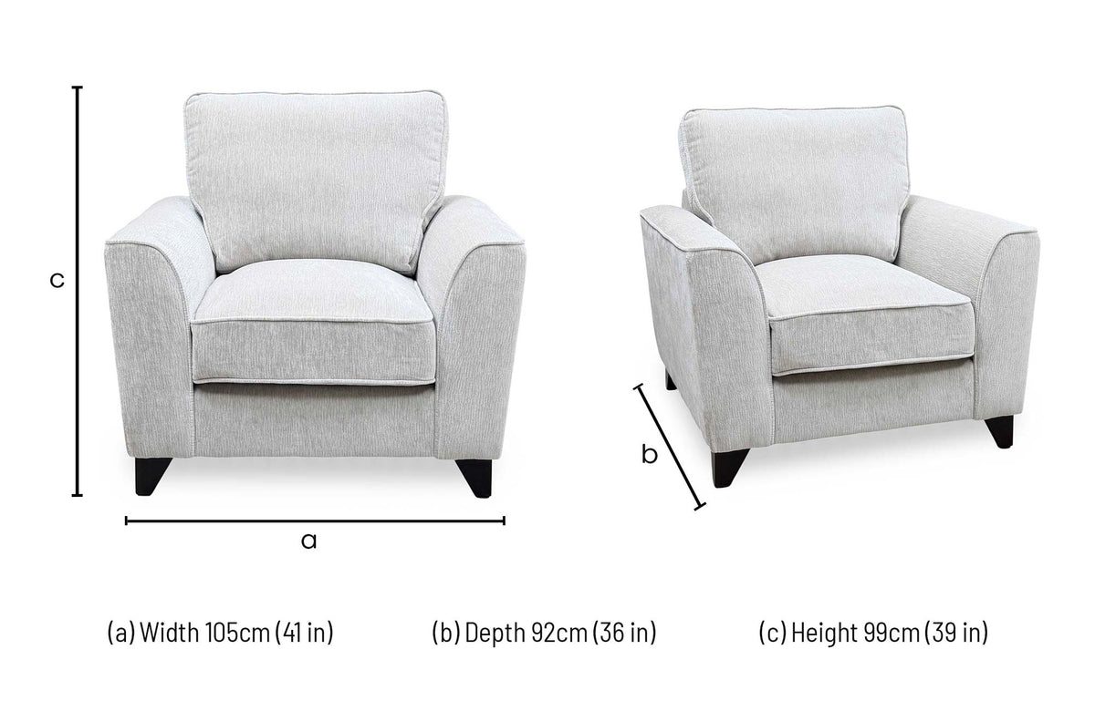 ‘Legend’ Kingston Grey Fabric Armchair – view 7