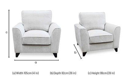 ‘Legend’ Kingston Grey Fabric Armchair – view 7