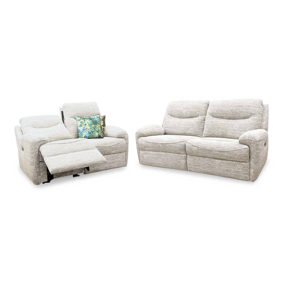 G Plan Amesbury A049 Maddox Olive Fabric Set: 3 Seater Power Recliner with Power Headrests and Power Lumbar