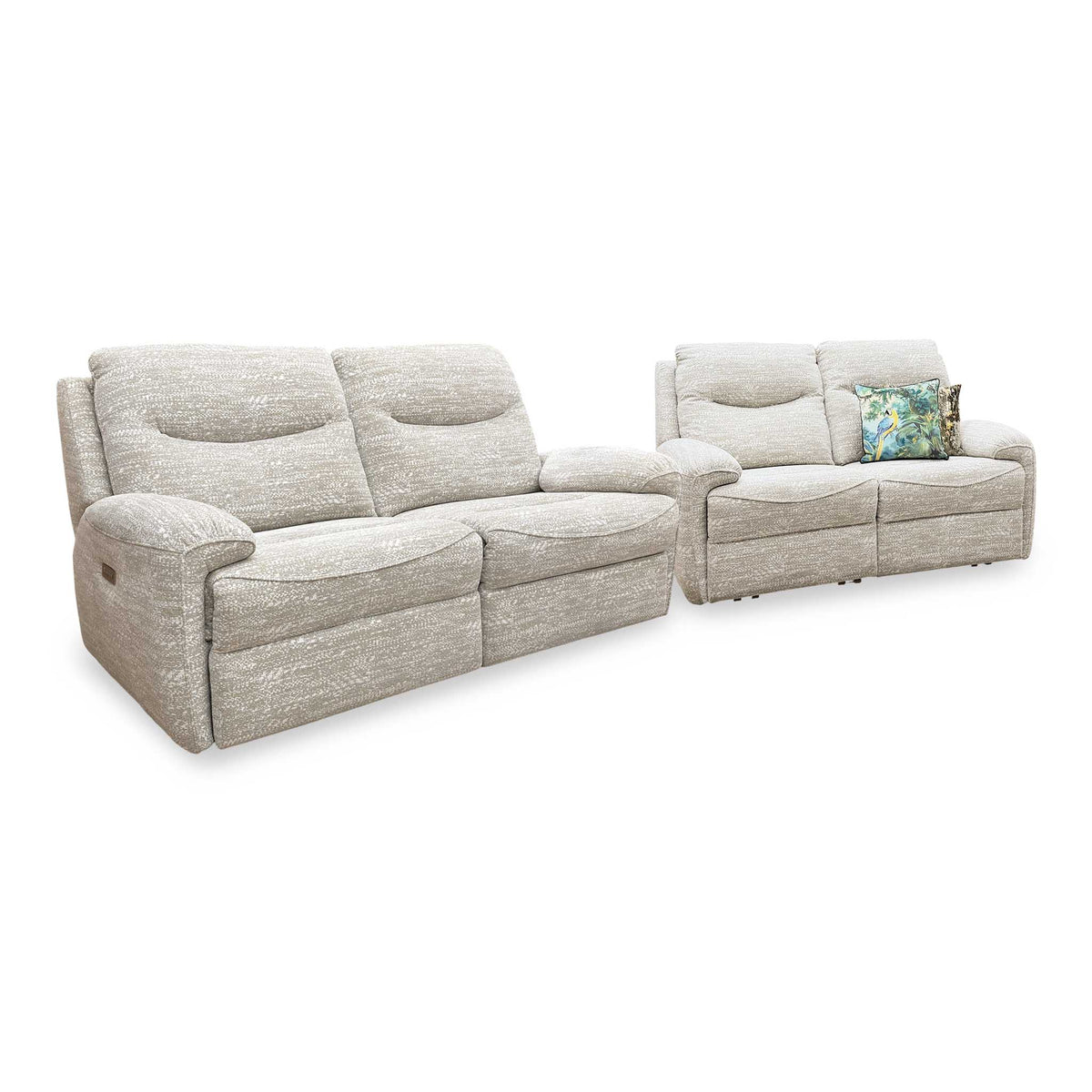 G Plan Amesbury A049 Maddox Olive Fabric Set: 3 Seater Power Recliner with Power Headrests and Power Lumbar – view 3