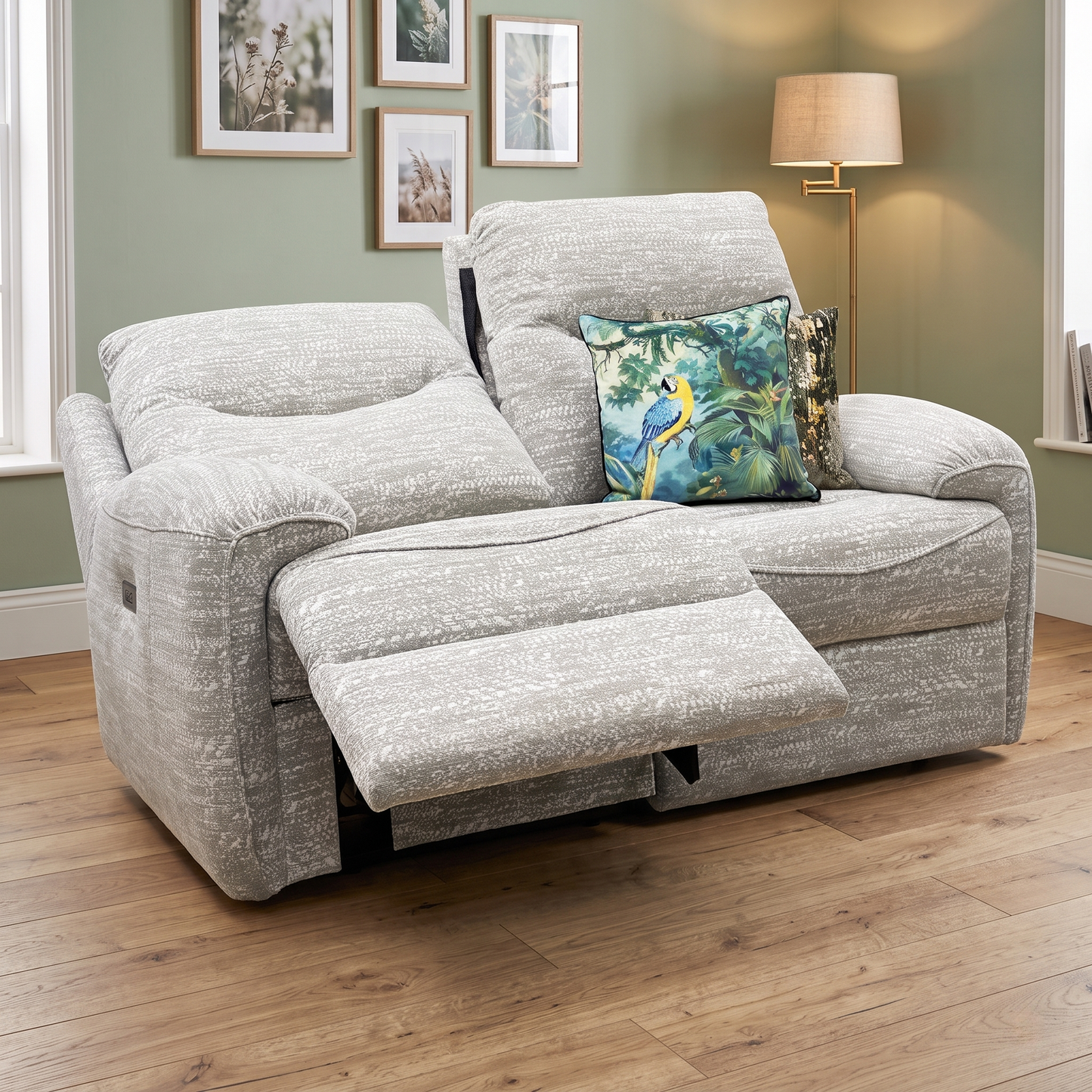 G Plan ‘Amesbury’ A049 Maddox Olive Fabric 2 Seater Power Recliner Sofa