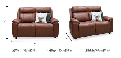 ‘Aero’ Butterscotch Cat-60_07 Brown Leather 2 Seater Sofa – view 7