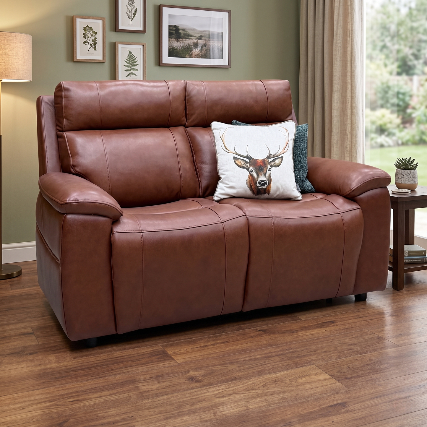 ‘Aero’ Butterscotch Cat-60_07 Brown Leather 2 Seater Sofa – view 2