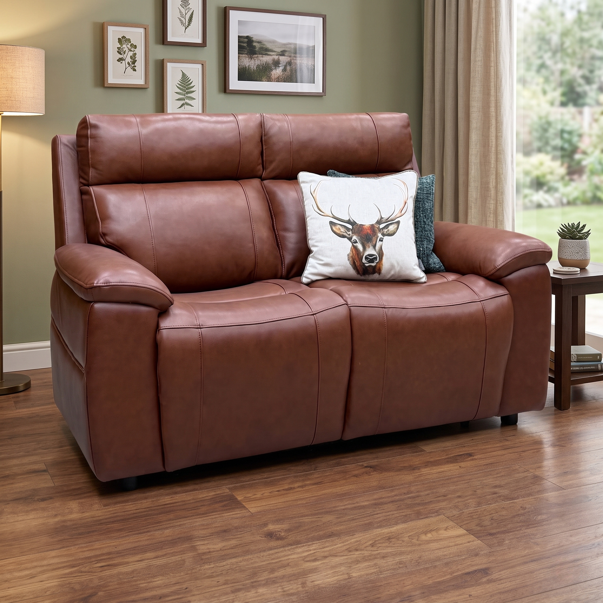 ‘Aero’ Butterscotch Cat-60_07 Brown Leather 2 Seater Sofa – view 2