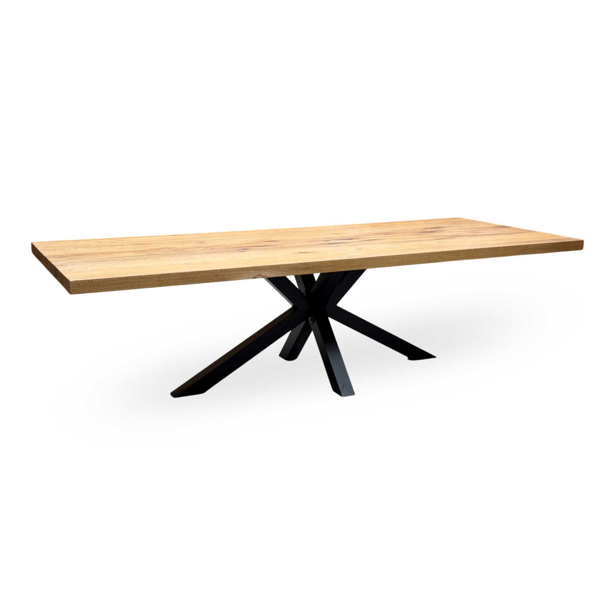 Bodahl Terra 1 Oiled Solid Oak Straight Top 280cm Dining Table with Metal Star Base