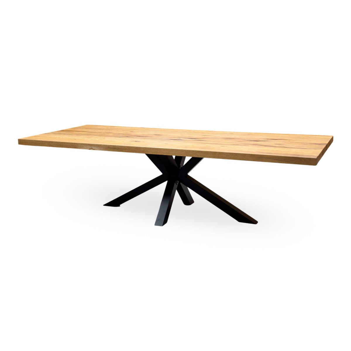 Bodahl Terra 1 Oiled Solid Oak Straight Top 280cm Dining Table with Metal Star Base – view 5
